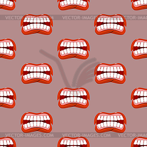 Yells lips seamless pattern. Creek background. - vector EPS clipart