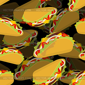 Taco 3d background. Volume texture Mexican food. - vector image