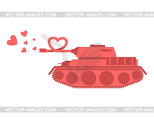 Pink tank of love. Shot heart. Peace military - vector clip art