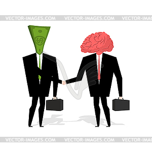 Brain and money. Transaction business. Brain and - royalty-free vector image