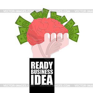 Ready business idea. Business Solutions. brain in - vector clipart