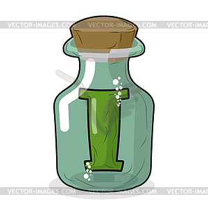 I in magic jar. Letter to lab for tests and researc - royalty-free vector image