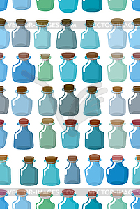 Magic glass empty bottle seamless pattern. - vector image
