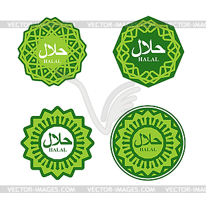 Halal sign. Muslim traditional food logo. - vector image