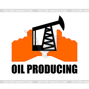 Добыча нефти логотип. нефтяной промышленности знак. логотип - иллюстрация в векторе