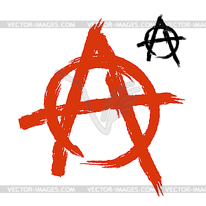 Anarchy Symbol grunge style. Sign of disorder and - vector clipart