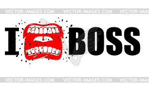 I hate boss. shout symbol of hatred and antipathy. - vector clipart