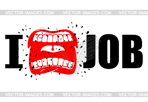 I hate job. shout symbol of hatred and antipathy. - vector clipart