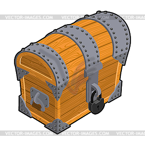 Закрытый сундук. Старый шкатулка с большим замком. скрытый - изображение в векторе / векторный клипарт