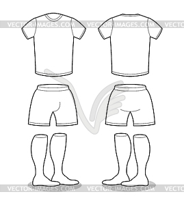 Sample for sports clothing soccer. T-shirt, shorts - stock vector clipart
