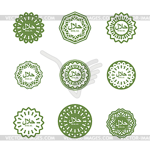 Halal sign. Muslim traditional food logo. - vector image