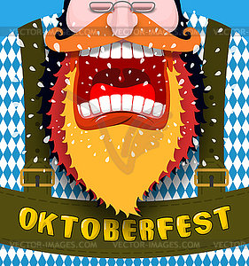 Shout Poster for Oktoberfest. Angry and aggressive - vector clipart