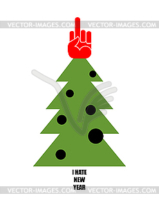 I hate new years. Fuck instead of Christmas - vector image