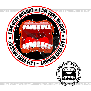 I am very hungry stamp. Printing for hungry - vector clipart