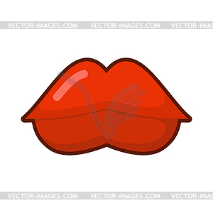 Red juicy lips. Beautiful female mouth - vector clipart