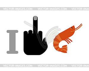 I hate shrimp. Fuck and plankton. Logo for - vector clipart