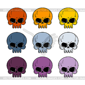 Skull set. Colored skull. Set of multi-colored - vector clip art