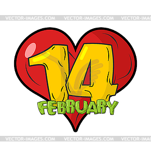 14 февраля эмблема. День Святого Валентина. Вход для - стоковый клипарт