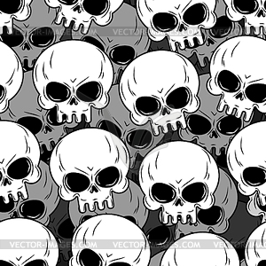 Skull texture. Skeleton head lot. Background of - vector clipart / vector image
