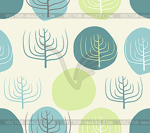 Dry branches and circles seamless patettrn. retro - vector clip art