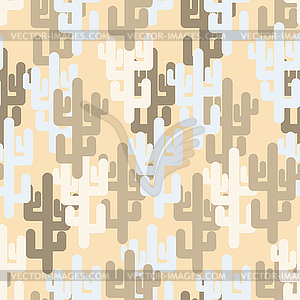 Military texture of cactus. Camouflage army desert - vector image