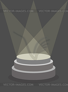 Round Pedestal on dark background, illuminated by - vector clipart / vector image