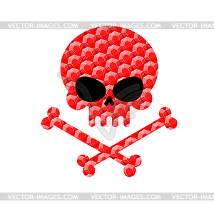 Череп с костями рубинов. Ювелирный символ смерти - клипарт в векторе / векторное изображение
