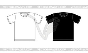 Футболка черного и белого. Одежда модели - векторизованное изображение
