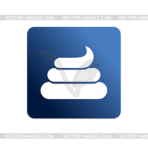 Turd flat Web icon. Shit on blue background. - vector clipart