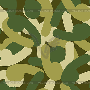 Military texture of penis. Army seamless pattern - vector clipart