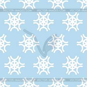 Snowflakes on blue background seamless pattern. - vector image