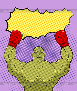 Зеленый большой боксер монстр поп-арт с пустой Bubbl - изображение в векторе / векторный клипарт