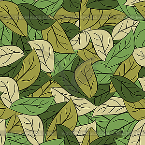 Military texture leaves. Army camouflage of foliage - vector clip art