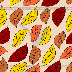 Autumn leaves seamless pattern. natural background - vector image