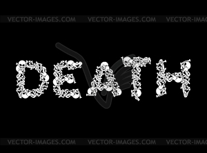 Death typography. Letters of bones. Anatomy - vector clip art