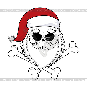 Santa Claus skull. Death Christmas. skeleton head i - royalty-free vector image