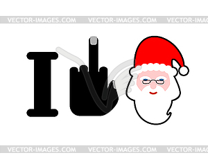 I hate Santa. Fuck symbol of hatred and face - vector clipart