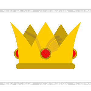Crown . Royal hat. Gold crown with diamonds flat - vector image