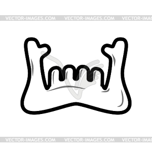 Mandible human . Lower jaw. Anatomy of bone. Part o - vector image