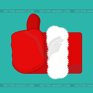 Christmas Like Santa Claus. Thumb up. Symbol all - vector clip art