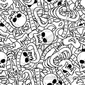 Anatomy texture. Skeleton background. Skull - vector clip art