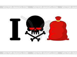 I hate Christmas gift. Skull and bones symbol of - vector clipart