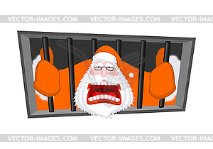 Santa Claus orange prisoner clothing. Christmas in - vector EPS clipart