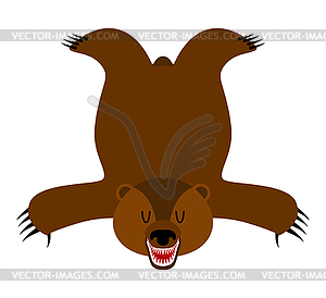 Grizzly Bearskin. Skin of bear . Hunter trophy  - vector clip art