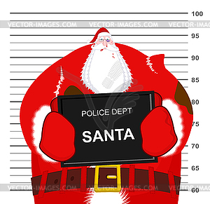 Santa Claus beaten at police department. Christmas - vector clip art