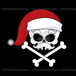 Santa Claus Death. Christmas skull. skeleton head i - vector clipart / vector image