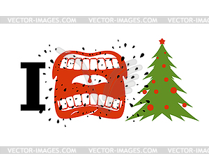 I hate Christmas. shout symbol of hatred and - color vector clipart