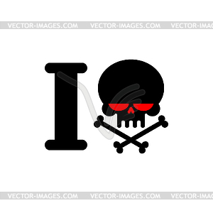 I hate template. Skull and bones symbol of hatred. - color vector clipart