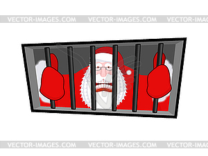 Santa Claus gangster. Christmas in prison. Window i - vector clipart / vector image