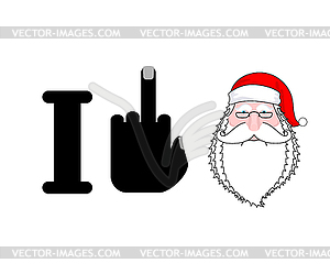 I hate Santa. Fuck symbol of hatred and face - vector clip art